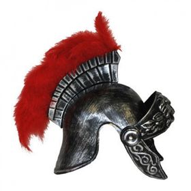 Römerhelm mit rotem Kamm KW 57-59 cm Kostüm-Zubehör für Herren Antike Römer Centurios Krieger Fasching Karneval Mottoparty