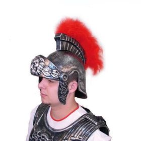 Römerhelm mit rotem Kamm KW 57-59 cm Kostüm-Zubehör für Herren Antike Römer Centurios Krieger Fasching Karneval Mottoparty