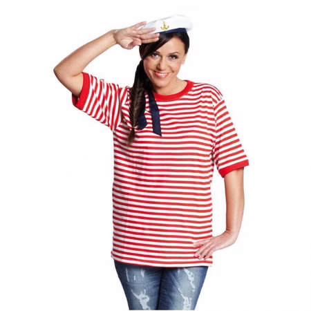 Rot-weiß T-Shirt geringelt Pirat für Erwachsene Gr. S-XXL unisex Kostüm Fasching Karneval Mottoparty Paar- und Gruppenkostüm Seeräuber Matrose Marine Rot-weiß T-Shirt geringelt Pirat für Erwachsene Gr. S-XXL unisex Kostüm Fasching Karneval Mottoparty Paar- und Gruppenkostüm Seeräuber Matrose Marine