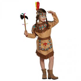 Indianer Kostüm Indianerin Baca für Kinder Gr. 104-152 Kleid braun Western Wilder Westen amerikanische Ureinwohner Fasching Karneval Mottoparty Kinderfasching