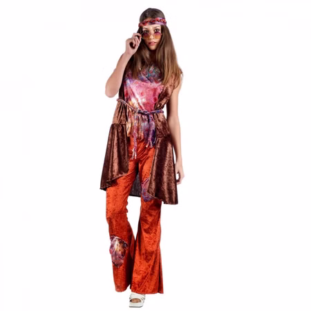 Hippie Kostüm Alma für Damen Gr. L 70er Jahre Batik-Optik SALE Fasching Karneval Mottoparty Hippie Kostüm Alma für Damen Gr. L 70er Jahre Batik-Optik SALE Fasching Karneval Mottoparty