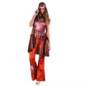 Hippie Kostüm Alma für Damen Gr. L 70er Jahre Batik-Optik SALE Fasching Karneval Mottoparty Hippie Kostüm Alma für Damen Gr. L 70er Jahre Batik-Optik SALE Fasching Karneval Mottoparty