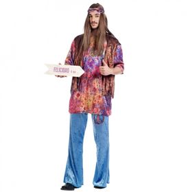 Hippie Kostüm Jonny 70er Jahre für Herren Gr. M-XL bunt SALE Fasching Karneval Mottoparty