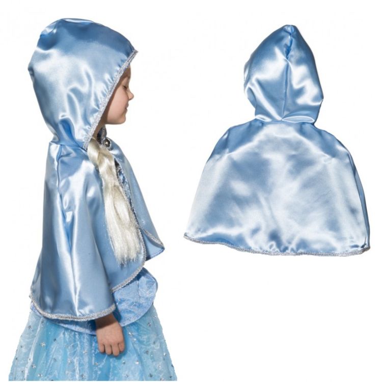 Prinzessin Umhang hellblau für Kinder Gr.104-140 hellblau Kostüm-Zubehör SALE Fasching Karneval Kindergeburtstag Mottoparty Rollenspiel Märchen Theater