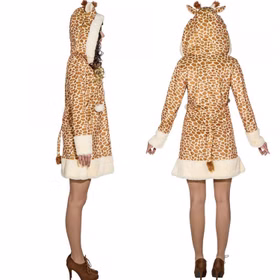 Giraffen Kostüm Kleid für Damen Gr. 34-48 Tierkostüm Fasching Karneval Mottoparty