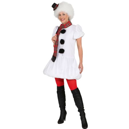 Schneefrau Kostüm Kleid weiß für Damen