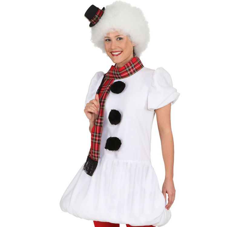 Schneefrau Kostüm für Damen Gr. 36-46 Kleid weiß Fasching Karneval Mottoparty Winter Weihnachtsfeier