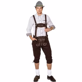 Oktoberfest-Hose braun Latzhose in Lederoptik für Herren Gr. 48-60 SALE Wiesn Trachtenhose Wasen Fasching Karneval Mottoparty Oktoberfest-Hose braun Latzhose in Lederoptik für Herren von Vorne