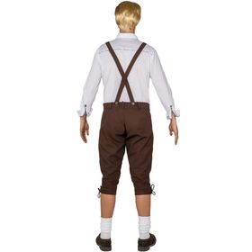 Oktoberfest-Hose braun Latzhose in Lederoptik für Herren von Vorne