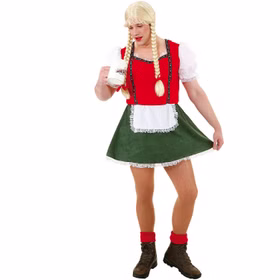 Dirndl Kostüm Franzl für Herren Gr. 50-60 Kleid grün-rot Oktoberfest Wiesn Fasching Karneval Mottoparty Männerballett JGA Dirndl Kostüm Franzl für Herren Gr. 50-60 Kleid grün-rot Oktoberfest Wiesn Fasching Karneval Mottoparty Männerballett JGA