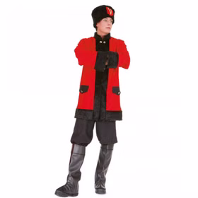 Kosaken Kostüm Reiter Ivan für Herren Gr. 50-60 rot Uniform mit Mütze andere Länder Kosake Fasching Karneval Mottoparty Paar- und Gruppenkostüm