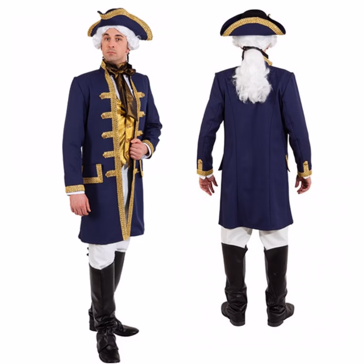 Barock Kostüm Baron Hans dunkelblauer Mantel de Luxe für Herren Gr. 46-50 historischer Gehrock Fasching Karneval Mottoparty Barock Kostüm Baron Hans dunkelblauer Mantel de Luxe für Herren Gr. 46-50 historischer Gehrock Fasching Karneval Mottoparty