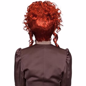 Mahagonifarbene Perücke mit Locken für Damen von Hinten