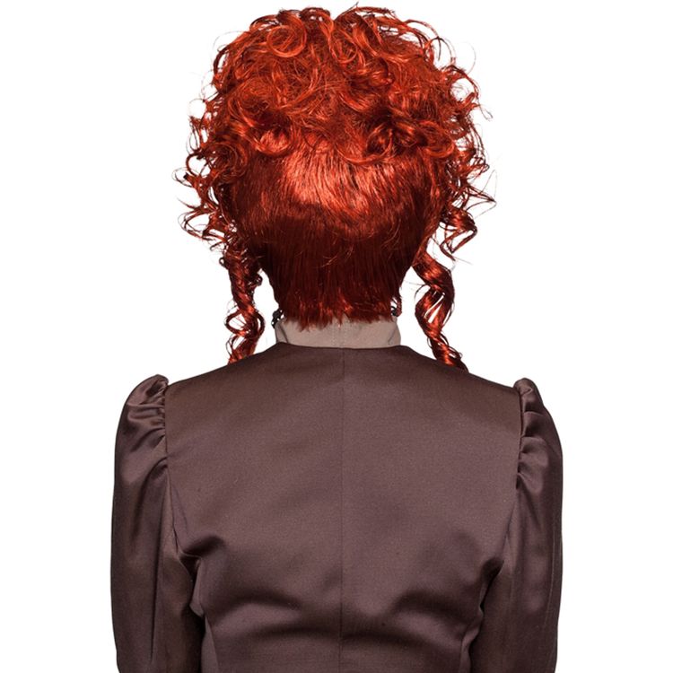 Perücke Barock Hofdame Lina Mahagoni gelockt für Damen Mahagonifarbene Perücke mit Locken für Damen von Vorne