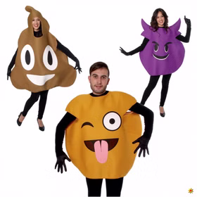 Emoticon Kostüm Häufchen braun für Erwachsene Gr. M/L braun Fasching Karneval Gruppenkostüm Mottoparty Spaßkostüm