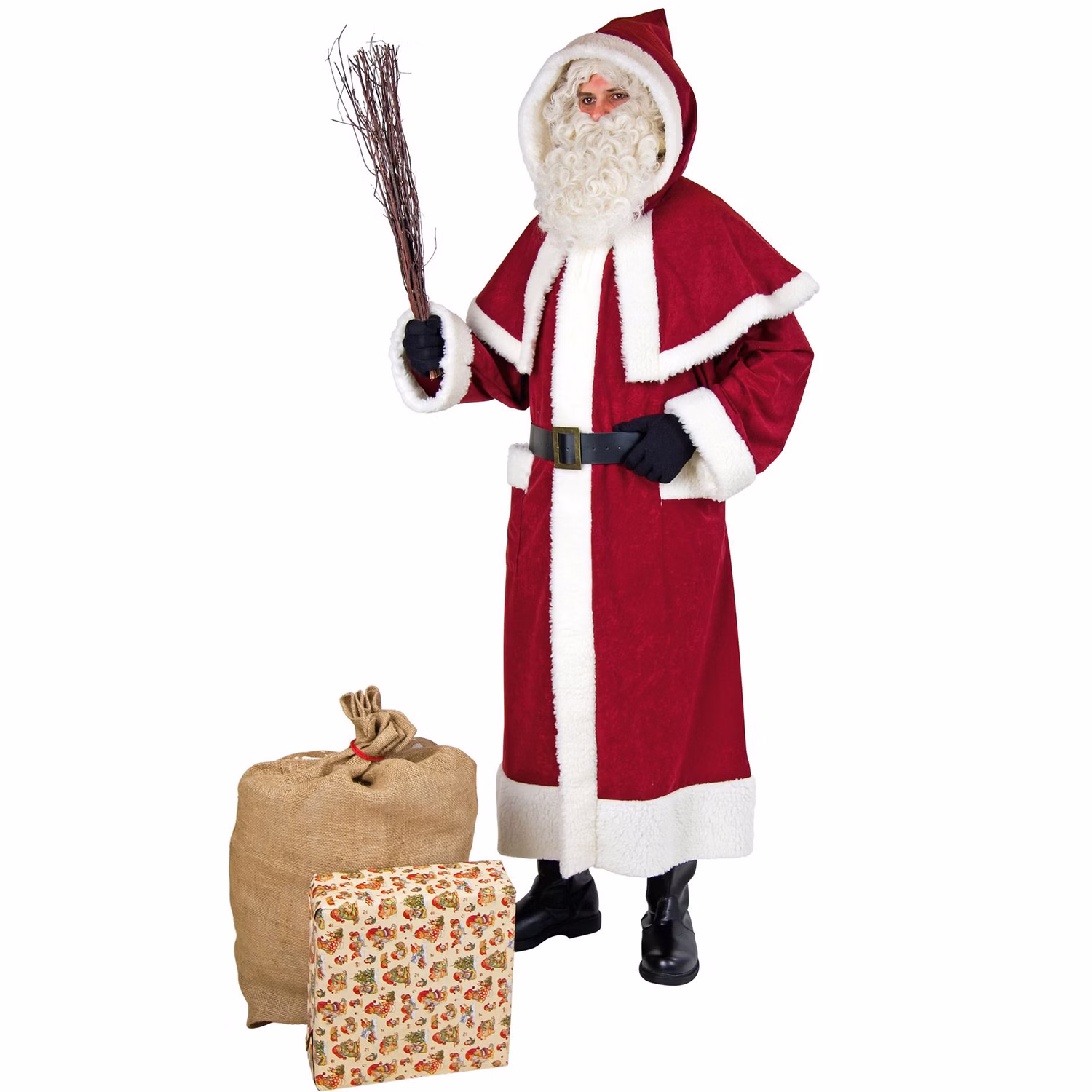 Hochwertiger Weihnachtsmann-Mantel mit Kapuze für Erwachsene Gr. M-XL weinrot Weihnachtsmann-Kostüm Nikolaus-Kostüm Fasching Karneval Mottoparty Weihnachten Weihnachtsmarkt Hochwertiger Weihnachtsmann-Mantel mit Kapuze für Erwachsene Gr. M-XL weinrot Weihnachtsmann-Kostüm Nikolaus-Kostüm Fasching Karneval Mottoparty Weihnachten Weihnachtsmarkt
