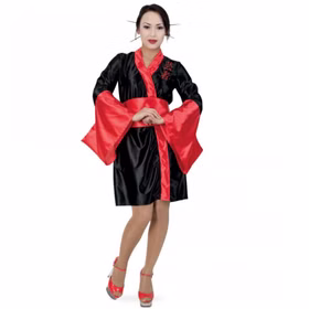Geisha Kostüm Asiatin für Damen Gr. M Kleid schwarz-rot Asien Japan SALE Fasching Karneval Mottoparty Geisha Kostüm Asiatin für Damen Gr. M Kleid schwarz-rot Asien Japan SALE Fasching Karneval Mottoparty